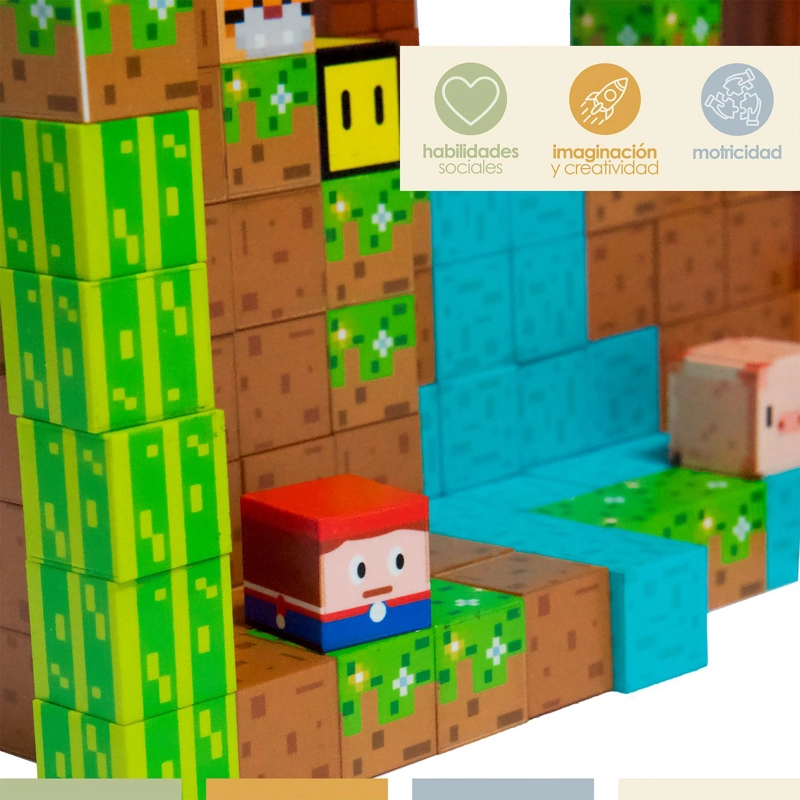 ⁠JUEGO BLOQUES MAGNE TICOS 146PCS MINEBLOCKS MAPA BANDU - 6