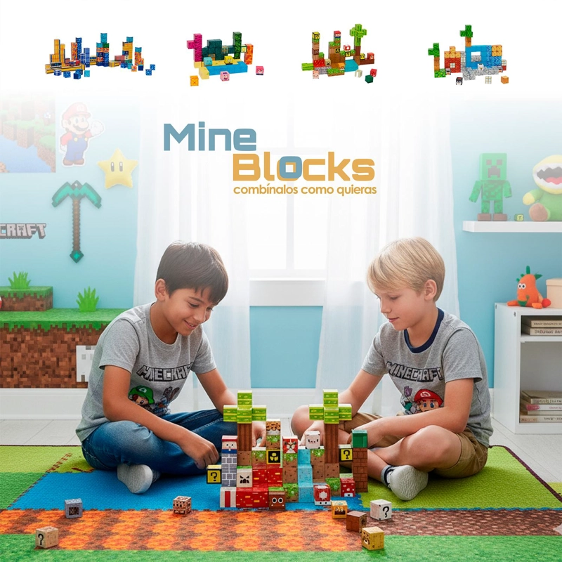 ⁠JUEGO BLOQUES MAGNE TICOS 146PCS MINEBLOCKS MAPA BANDU - 8