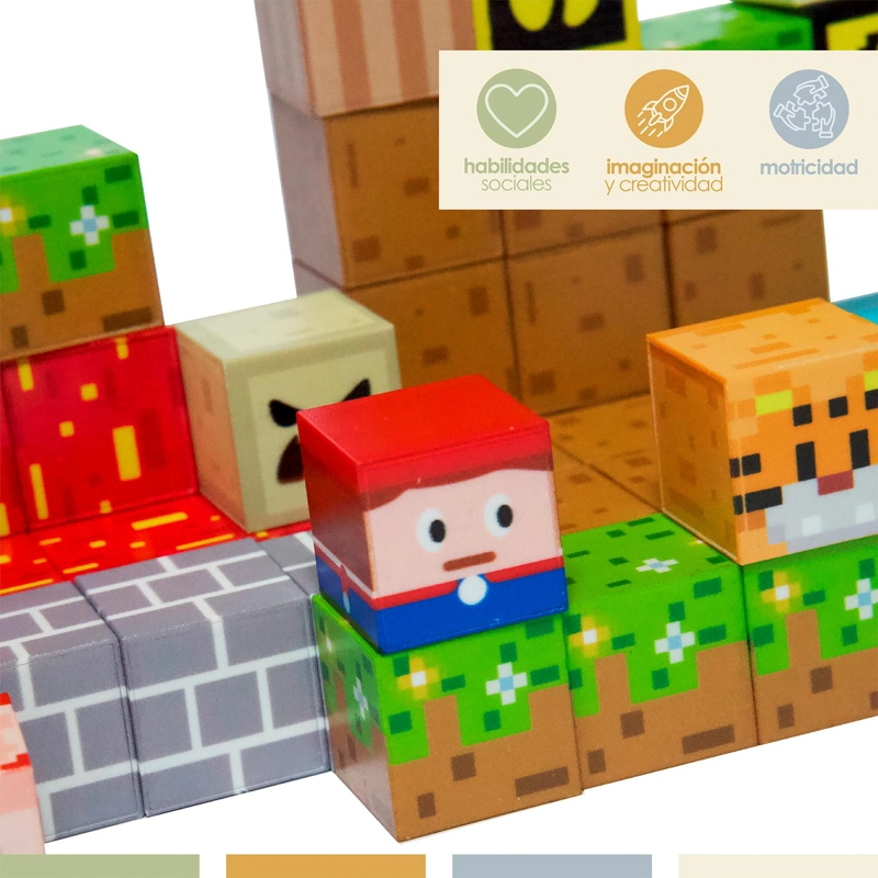 ⁠JUEGO BLOQUES MAGNE TICOS 75PCS MINEBLOCKS MUNDO BANDU - 6