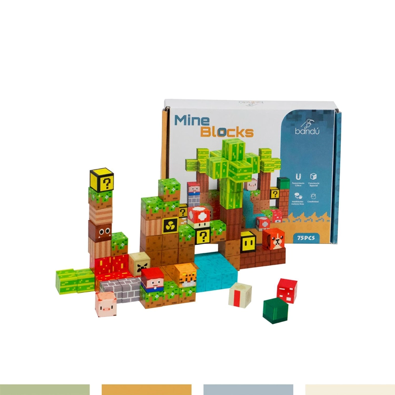 ⁠JUEGO BLOQUES MAGNE TICOS 75PCS MINEBLOCKS MUNDO BANDU - 7
