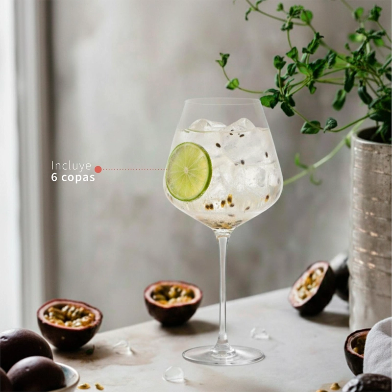 SET 6 COPAS GIN 650ML CRISTAL LONDON SIMPLIT - 6