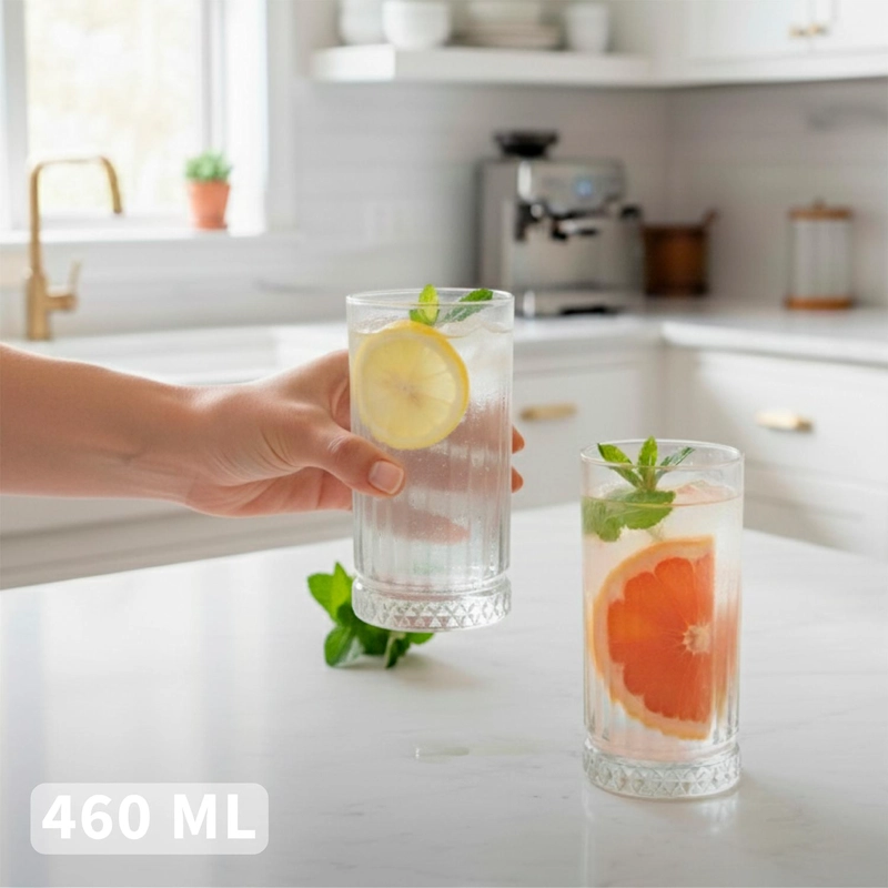 SET 6 VASOS LARGOS 460ML VIDRIO GINEBRA SIMPLIT - 3