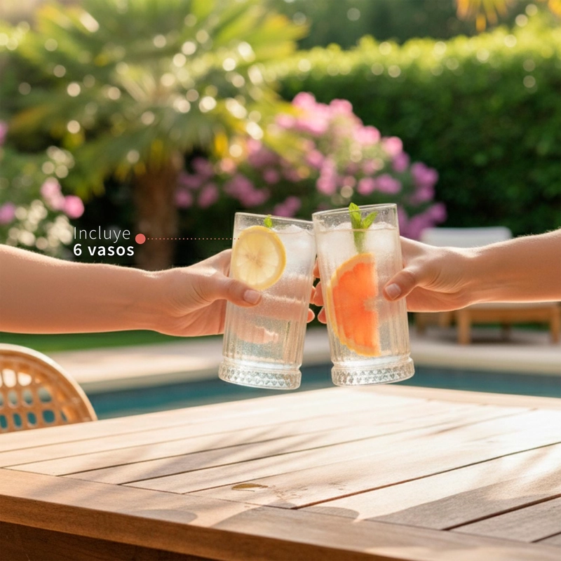 SET 6 VASOS LARGOS 460ML VIDRIO GINEBRA SIMPLIT - 6