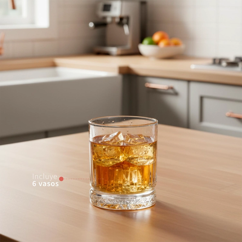 SET 6 VASOS CORTOS 380ML VIDRIO GINEBRA SIMPLIT - 7