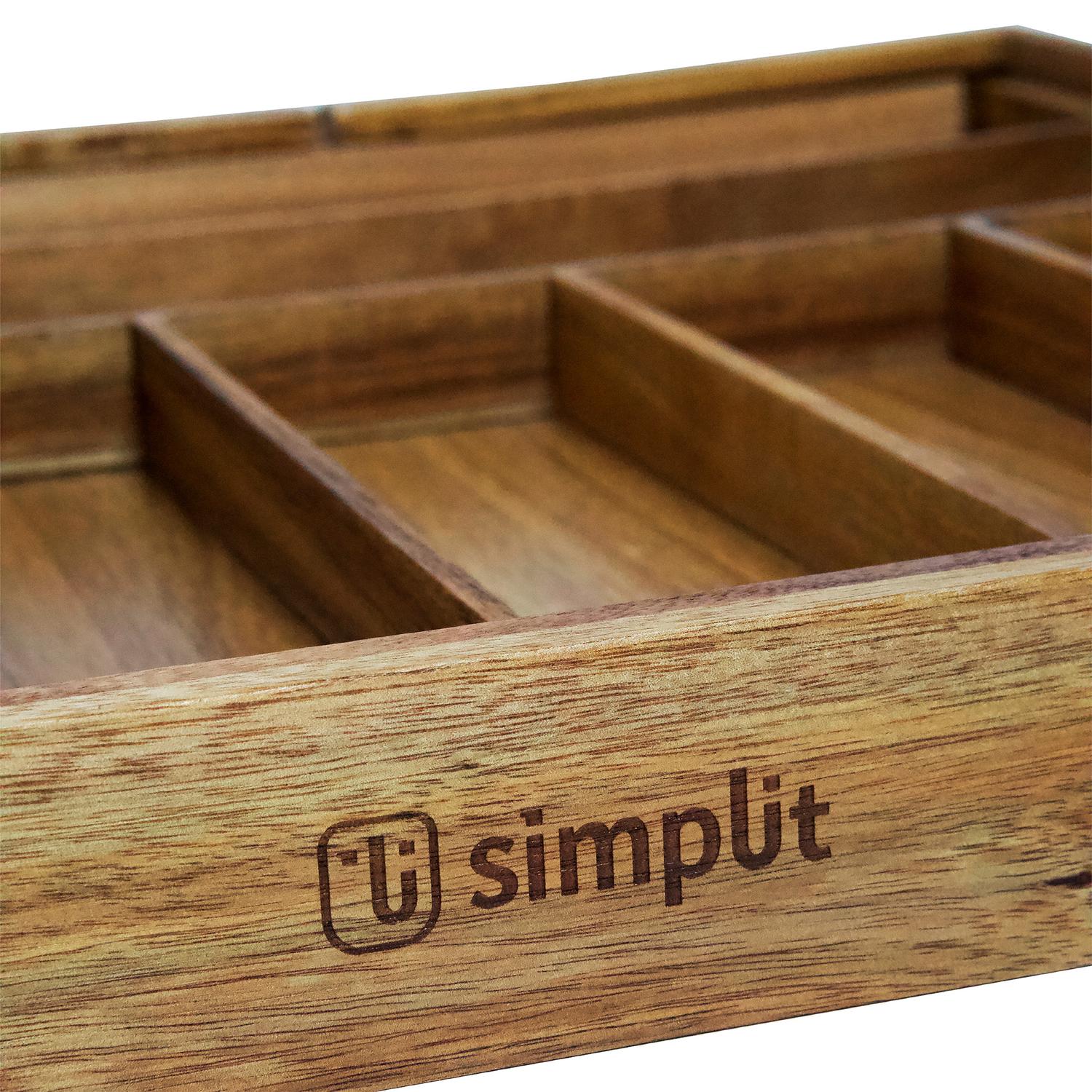 ORGANIZADOR CUBIERTOS EXPANDIBLE MADERA ACASIA BASEL SIMPLIT - 6