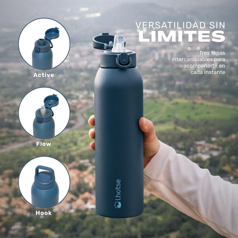 BOTELLA TE RMICA AGUA ACERO INOX 3 TAPAS HYDROCORE 1LT LHOTSE - 4