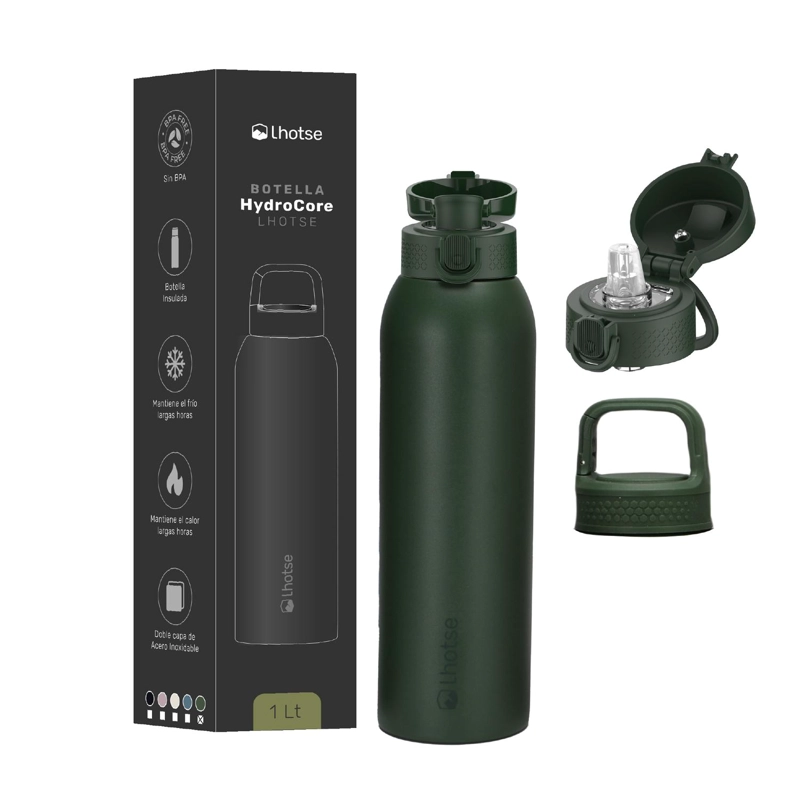 BOTELLA TE RMICA AGUA ACERO INOX 3 TAPAS HYDROCORE 1LT LHOTSE - 7