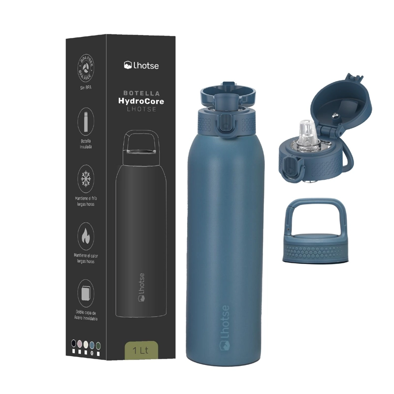 BOTELLA TE RMICA AGUA ACERO INOX 3 TAPAS HYDROCORE 1LT LHOTSE - 7