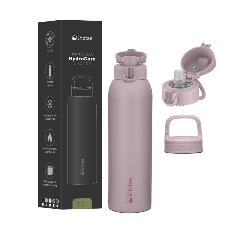 BOTELLA TE RMICA AGUA ACERO INOX 3 TAPAS HYDROCORE 1LT LHOTSE - 7