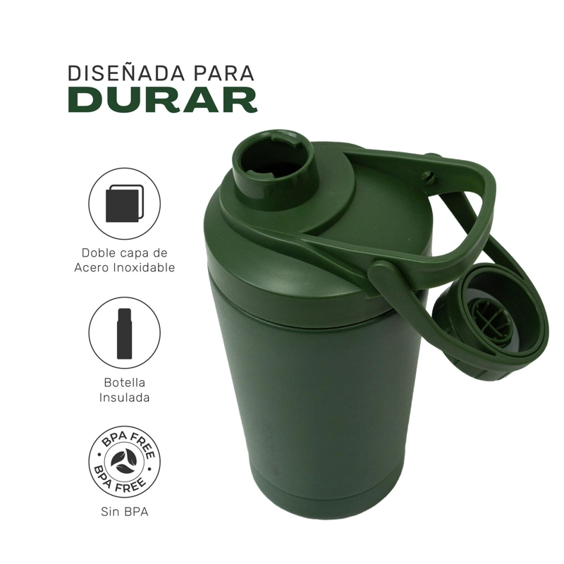 SHAKER VASO PROTEINA ACERO INOXIDABLE NUTRICORE 500ML LHOTSE - 3
