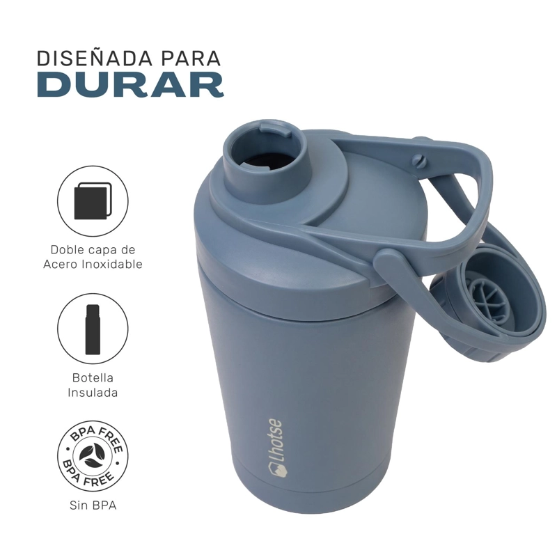 SHAKER VASO PROTEINA ACERO INOXIDABLE NUTRICORE 500ML LHOTSE - 3