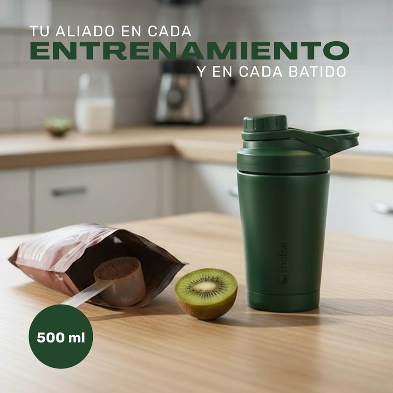 SHAKER VASO PROTEINA ACERO INOXIDABLE NUTRICORE 500ML LHOTSE - 5