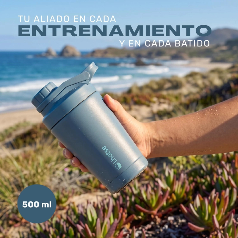 SHAKER VASO PROTEINA ACERO INOXIDABLE NUTRICORE 500ML LHOTSE - 5