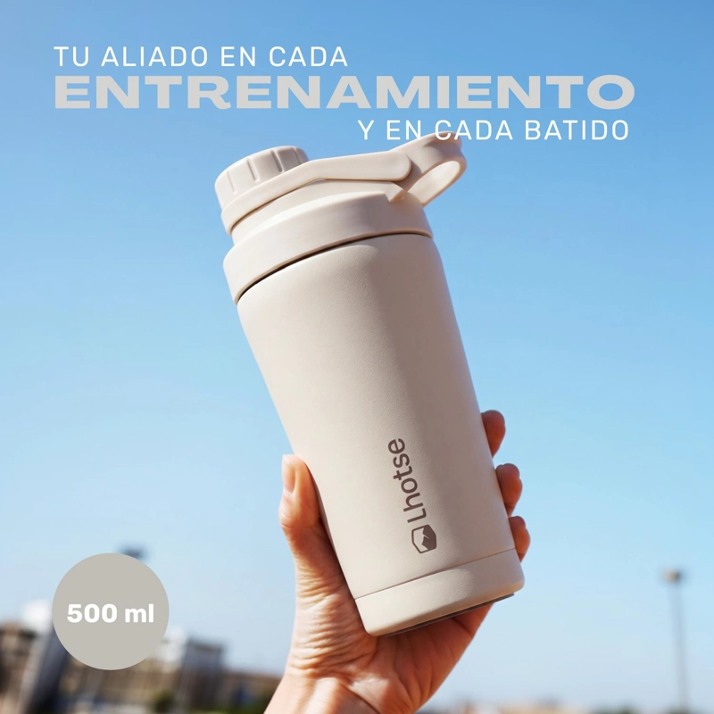 SHAKER VASO PROTEINA ACERO INOXIDABLE NUTRICORE 500ML LHOTSE - 5