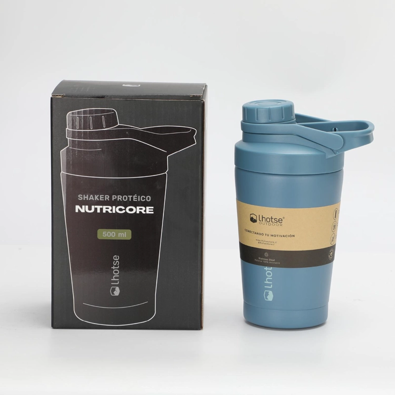SHAKER VASO PROTEINA ACERO INOXIDABLE NUTRICORE 500ML LHOTSE - 7