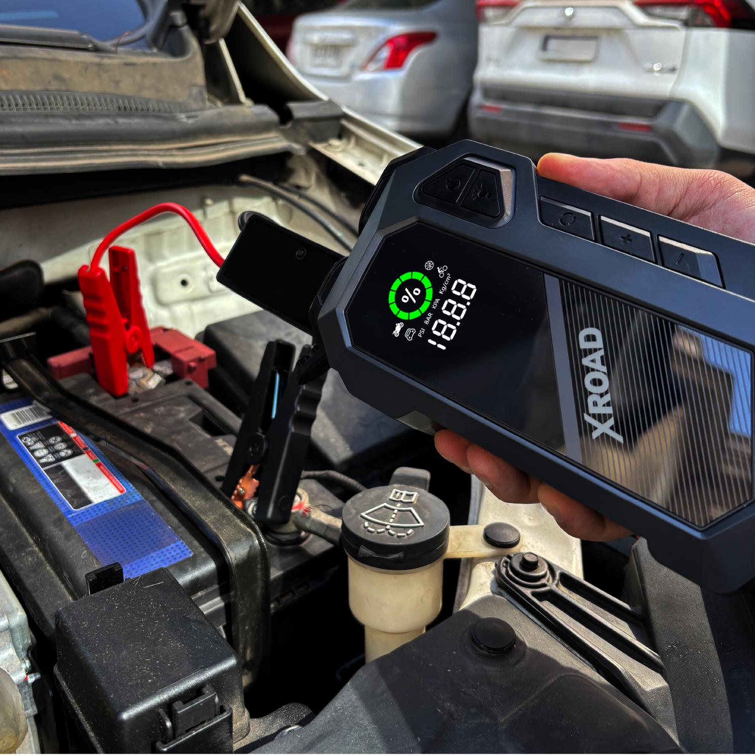 PARTIDOR DE BATERIA PORTATIL CON COMPRESOR DE AIRE 12V XROAD - 2