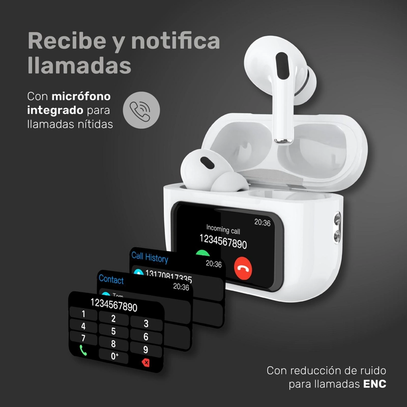 AUDIFONOS BLUETOOTH TWS PANTALLA TOUCH ANC RMPLUS+ LHOTSE - 6