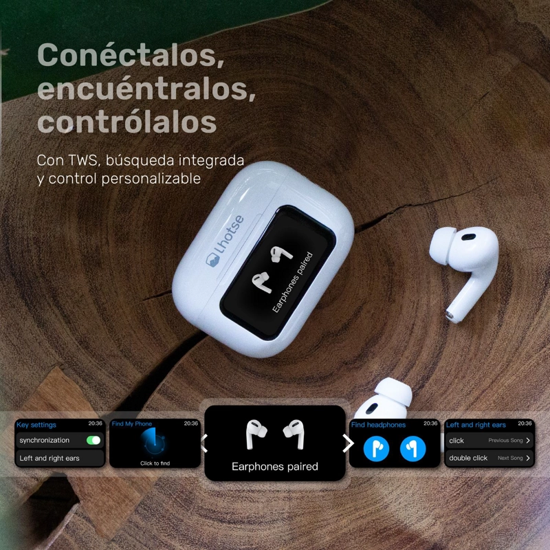 AUDIFONOS BLUETOOTH TWS PANTALLA TOUCH ANC RMPLUS+ LHOTSE - 8