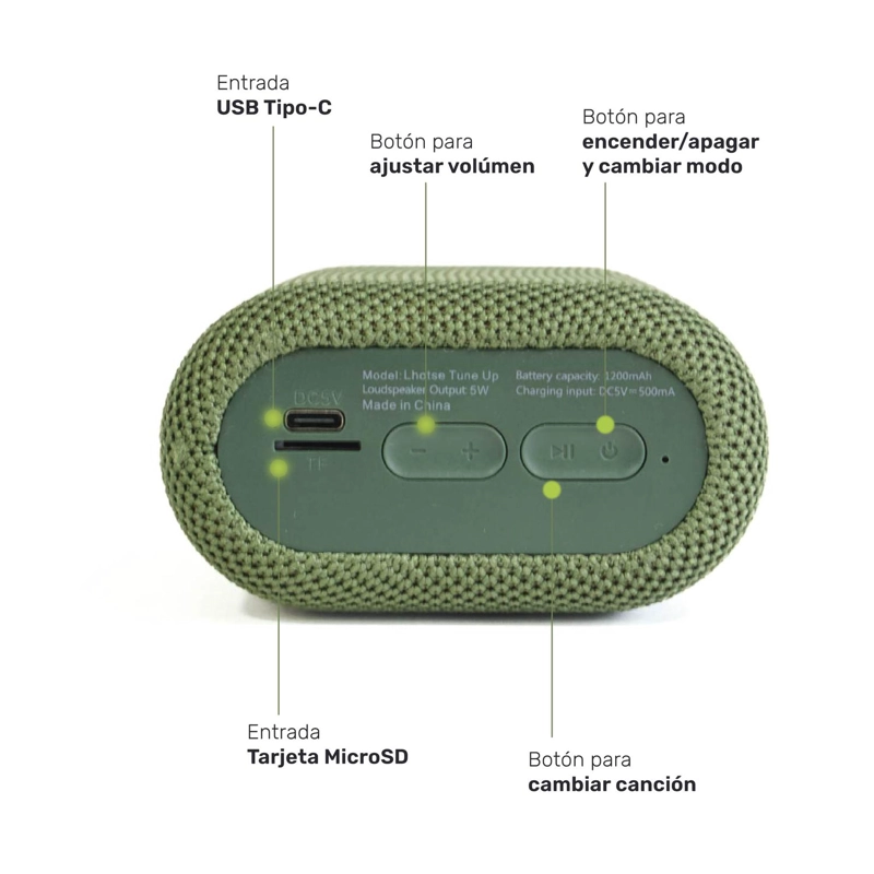 PARLANTE PORTATIL BLUETOOTH LHOTSE TUNE UP - 4
