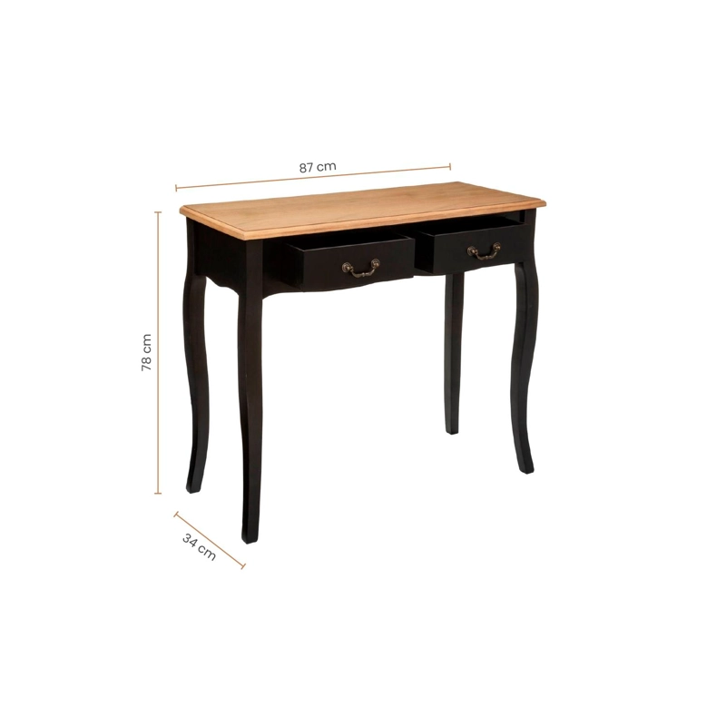 ARRIMO DE MADERA CHYRSA NEGRO 87X34X78 CM ATMOSPHERA - 6