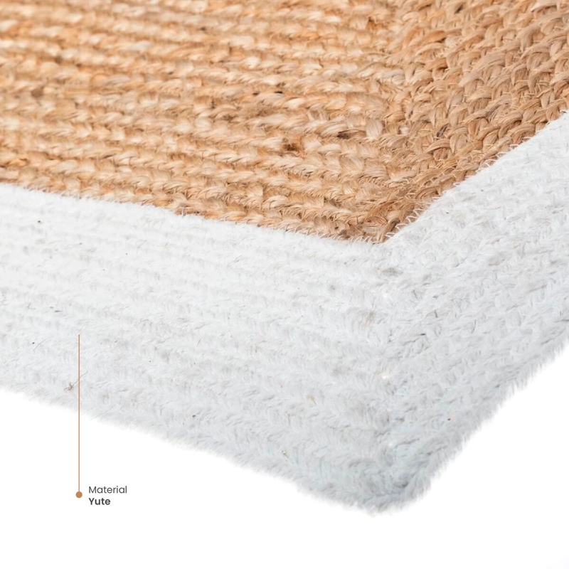 ALFOMBRA DE YUTE RECTANGULAR BORDE BLANCO 170X120 CM ATMOSPHERA - 3