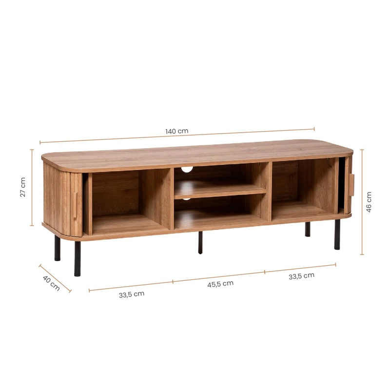 RACK TV MADERA COLVA 2 PUERTAS 140X40X46 CM ATMOSPHERA - 7