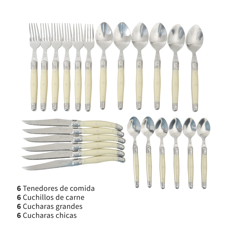CUCHILLERIA 24PCS MAS CUBIERTOS ENSALADA VERSALLE SIMPLIT - 3