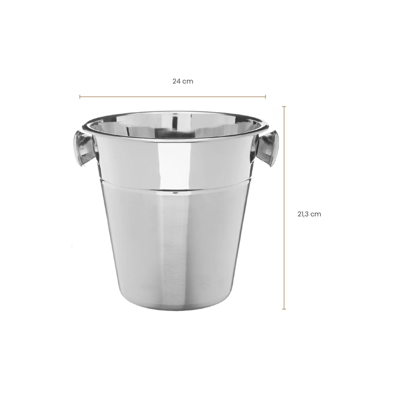 HIELERA ACERO INOXIDABLE DOBLE PARED 24 CM SECRET DE GOURMET - 5