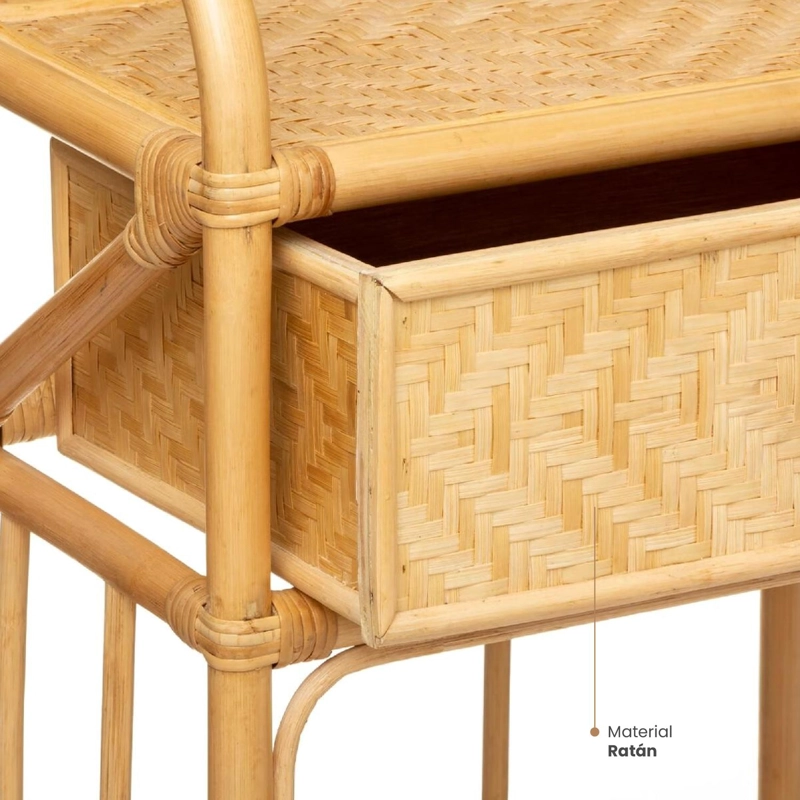 VELADOR CON CAJON BAMBU RATAN 45X30X60 CM ATMOSPHERA - 3
