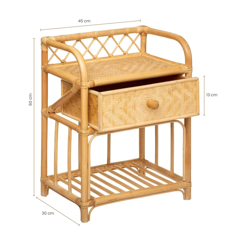 VELADOR CON CAJON BAMBU RATAN 45X30X60 CM ATMOSPHERA - 6