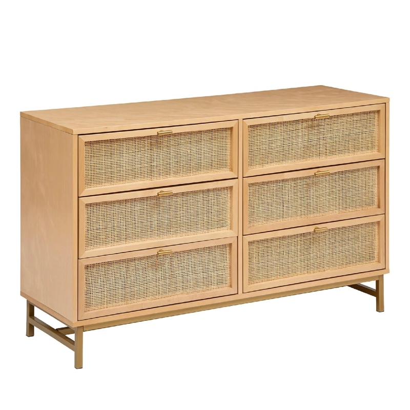 COMODA DOBLE RATAN 6 CAJONES 120X40X74,5 CM ATMOSPHERA - 1