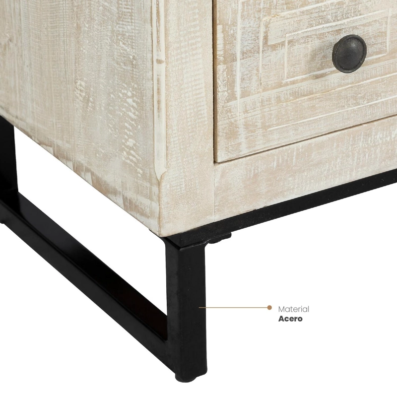 COMODA 12 CAJONES MADERA TALLADA 127X40X94,5 CM ATMOSPHERA - 6