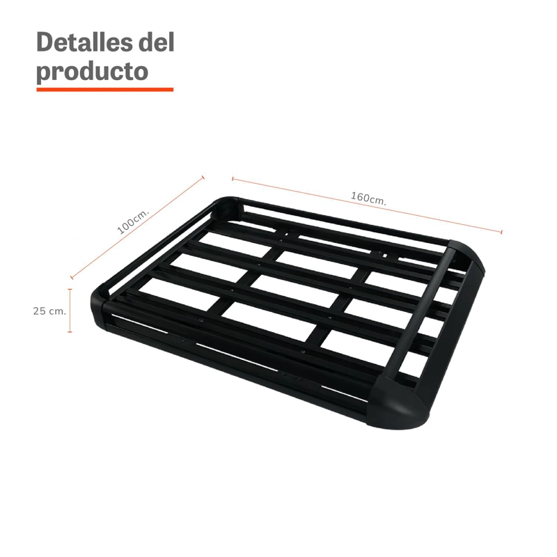 PARRILLA PARA AUTO PORTAEQUIPAJE UNIVERSAL NEGRA XROAD - 4