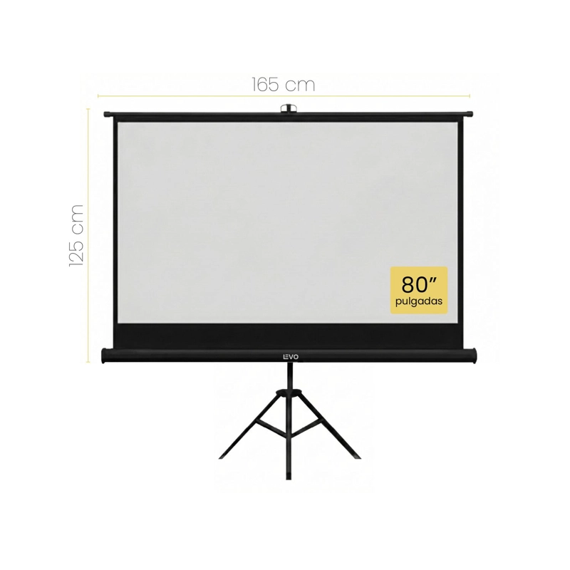 TELON PROYECTOR 80 PULGADAS 165 X 125 CM NEGRO LEVO - 3