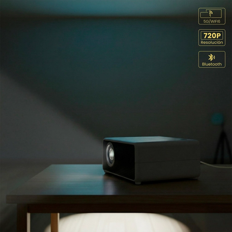 PROYECTOR PORTATIL SMART HEXA 8000LM WIFI BT ANDROID LEVO - 4