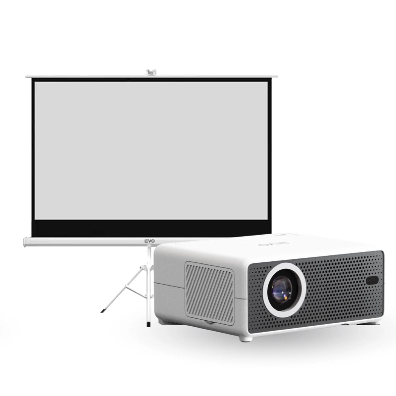 PROYECTOR PORTATIL HEXA 8000LM + TELON 80' LEVO