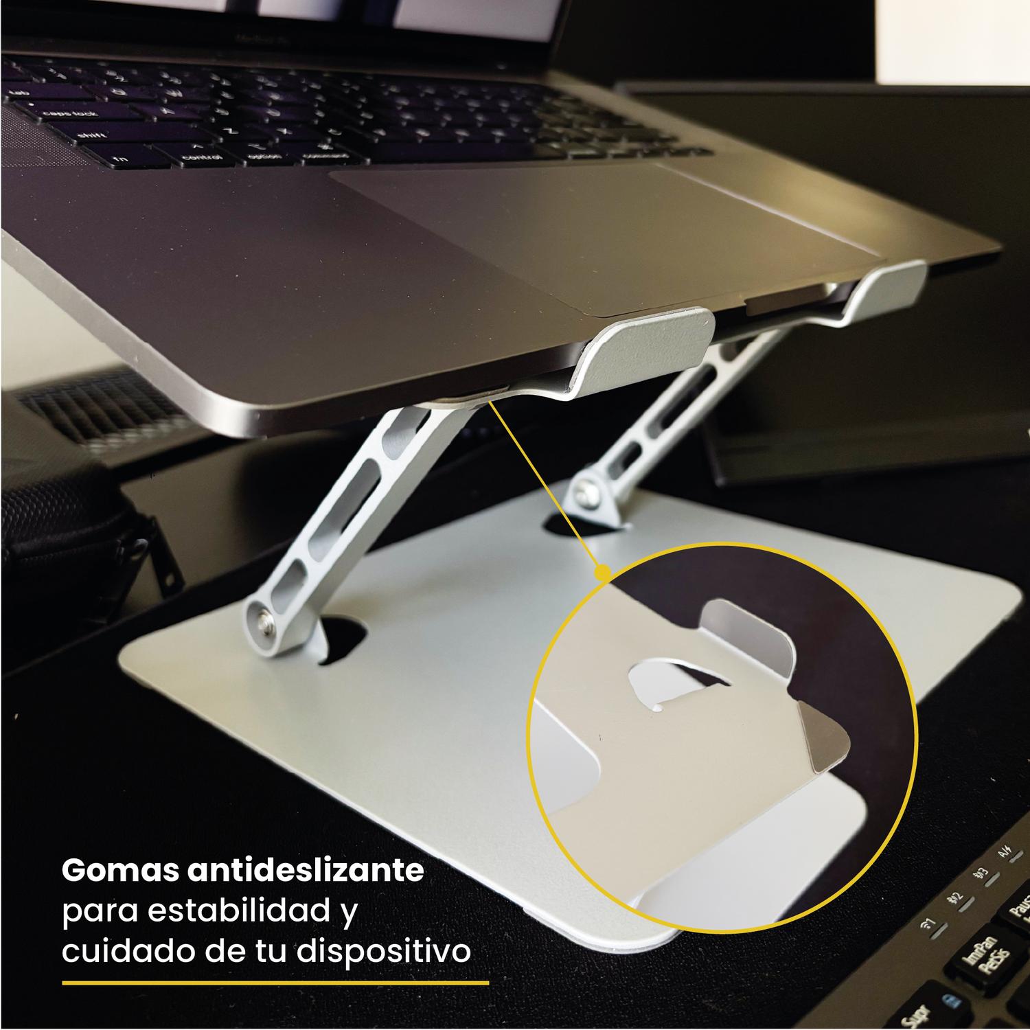 SOPORTE BASE ALZADOR NOTEBOOK PLEGABLE AJUSTABLE GRIS LEVO - 5