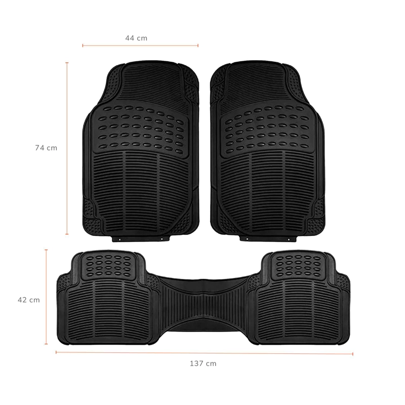 ALFOMBRA PISO DE GOMA PARA AUTO UNIVERSAL 3 PIEZAS XROAD - 6