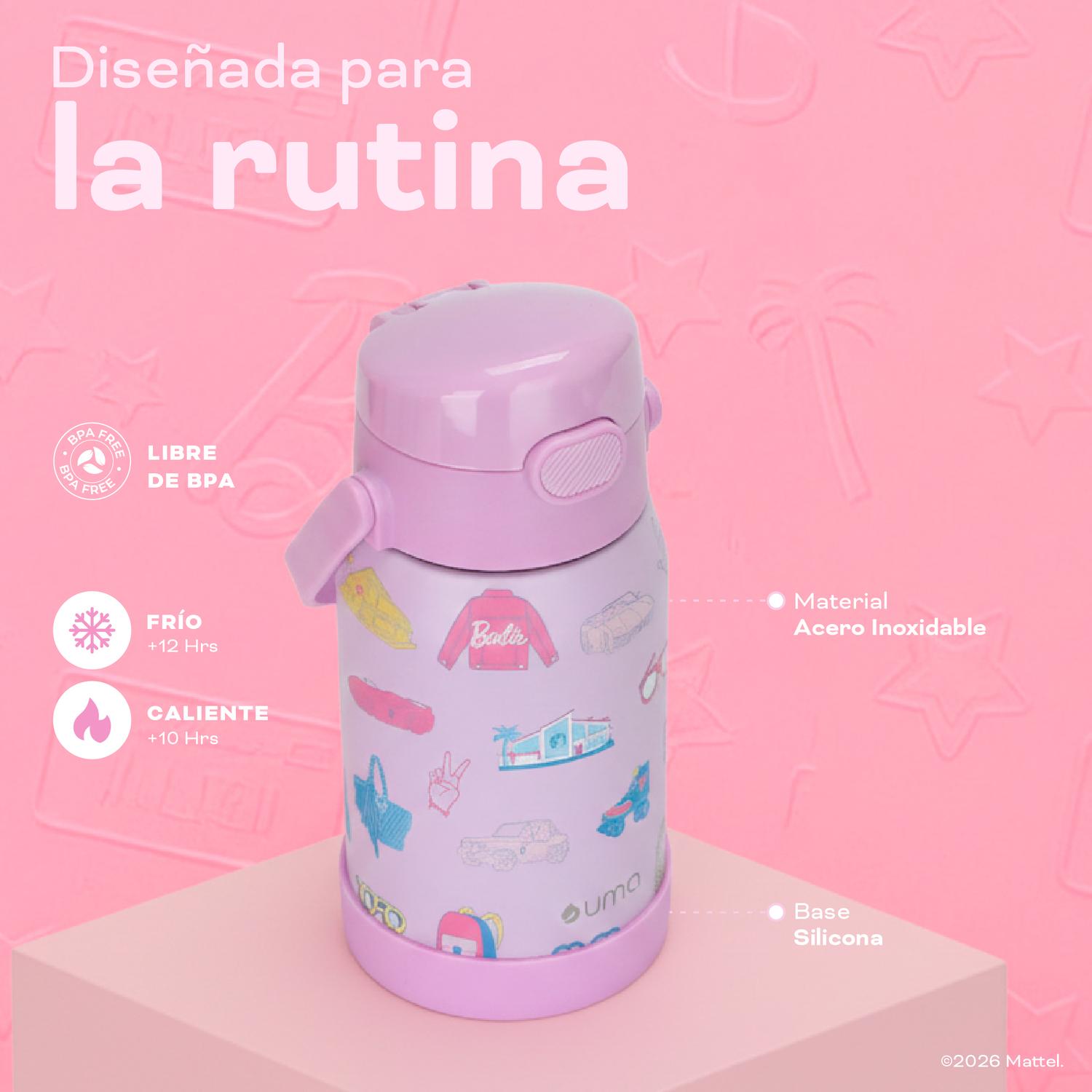 BOTELLA TE RMICA NIÑOS BARBIE ICONIC 450ML ACERO INOX UMA - 4