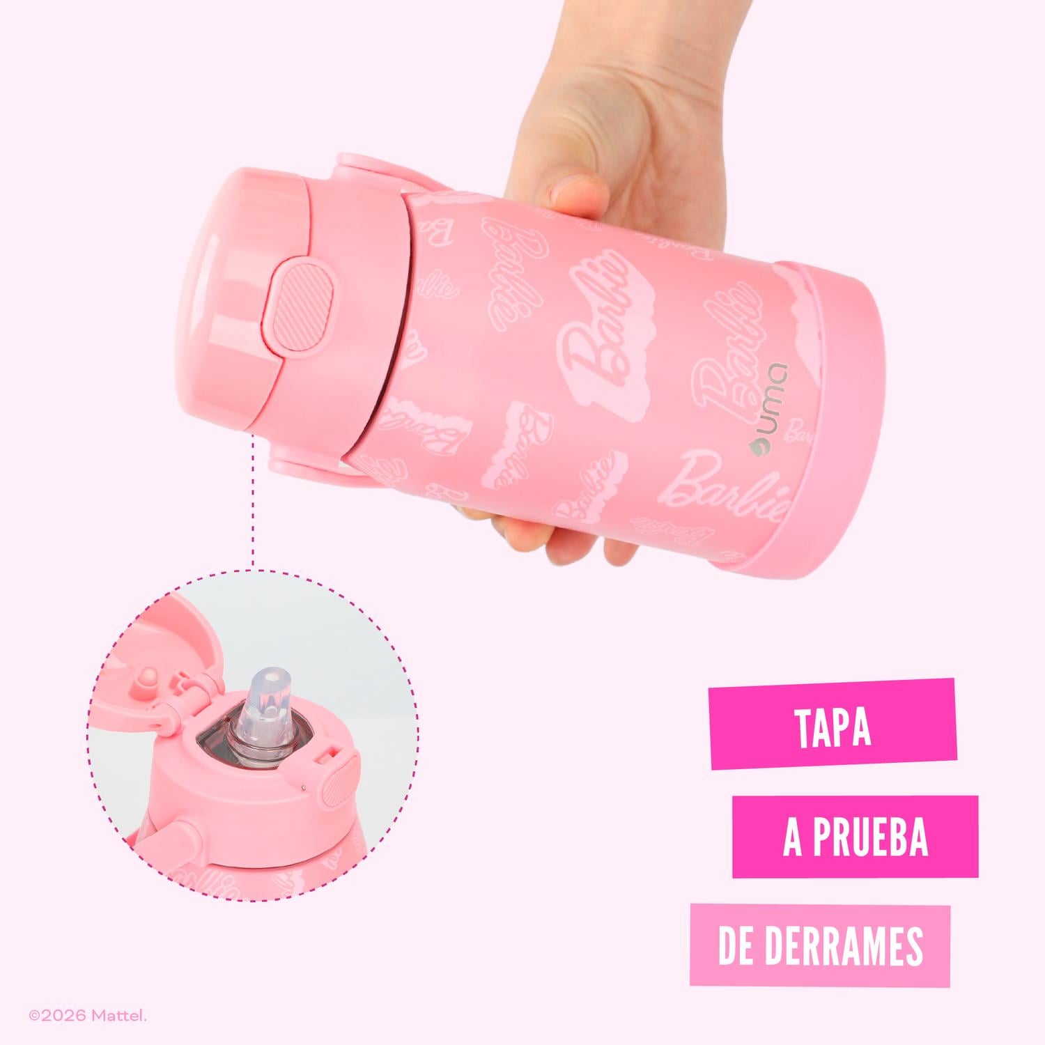 BOTELLA TE RMICA NIÑOS BARBIE 450ML ACERO INOX UMA - 3