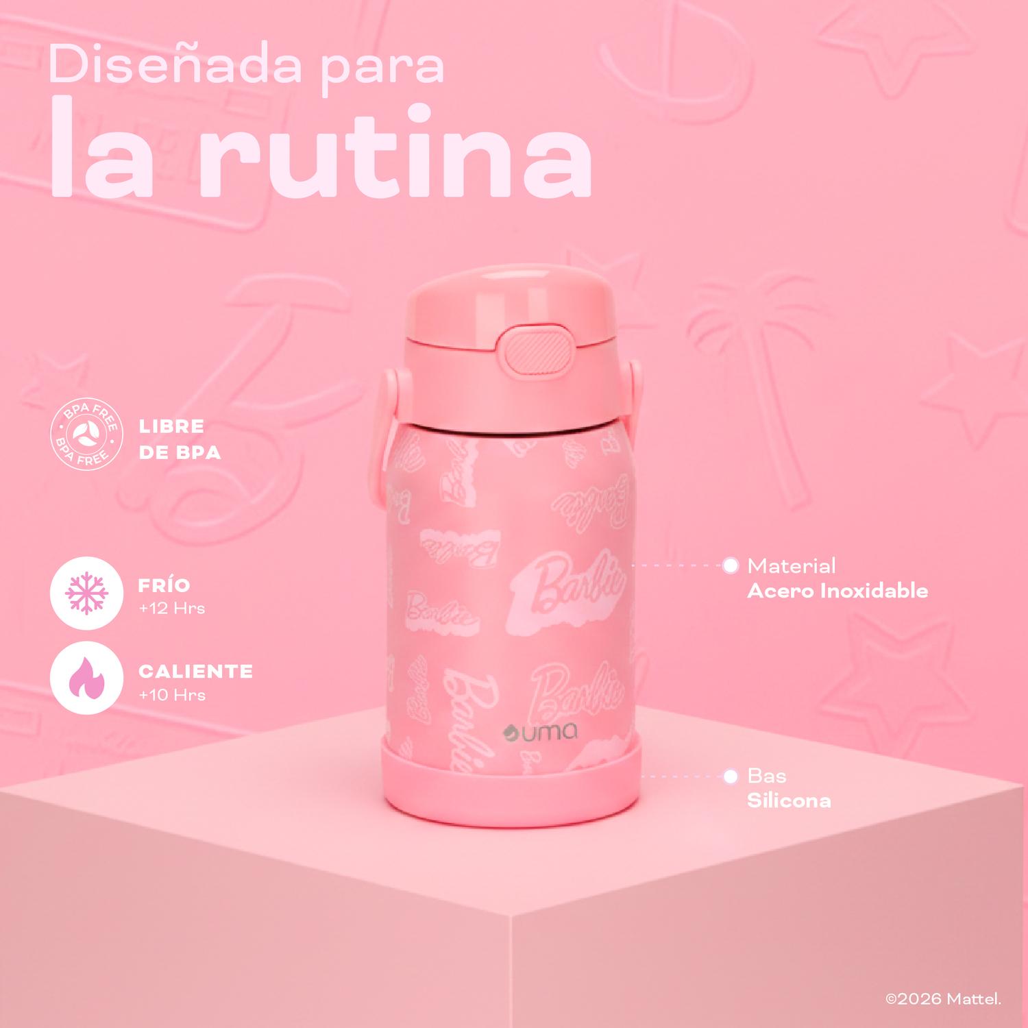 BOTELLA TE RMICA NIÑOS BARBIE 450ML ACERO INOX UMA - 4