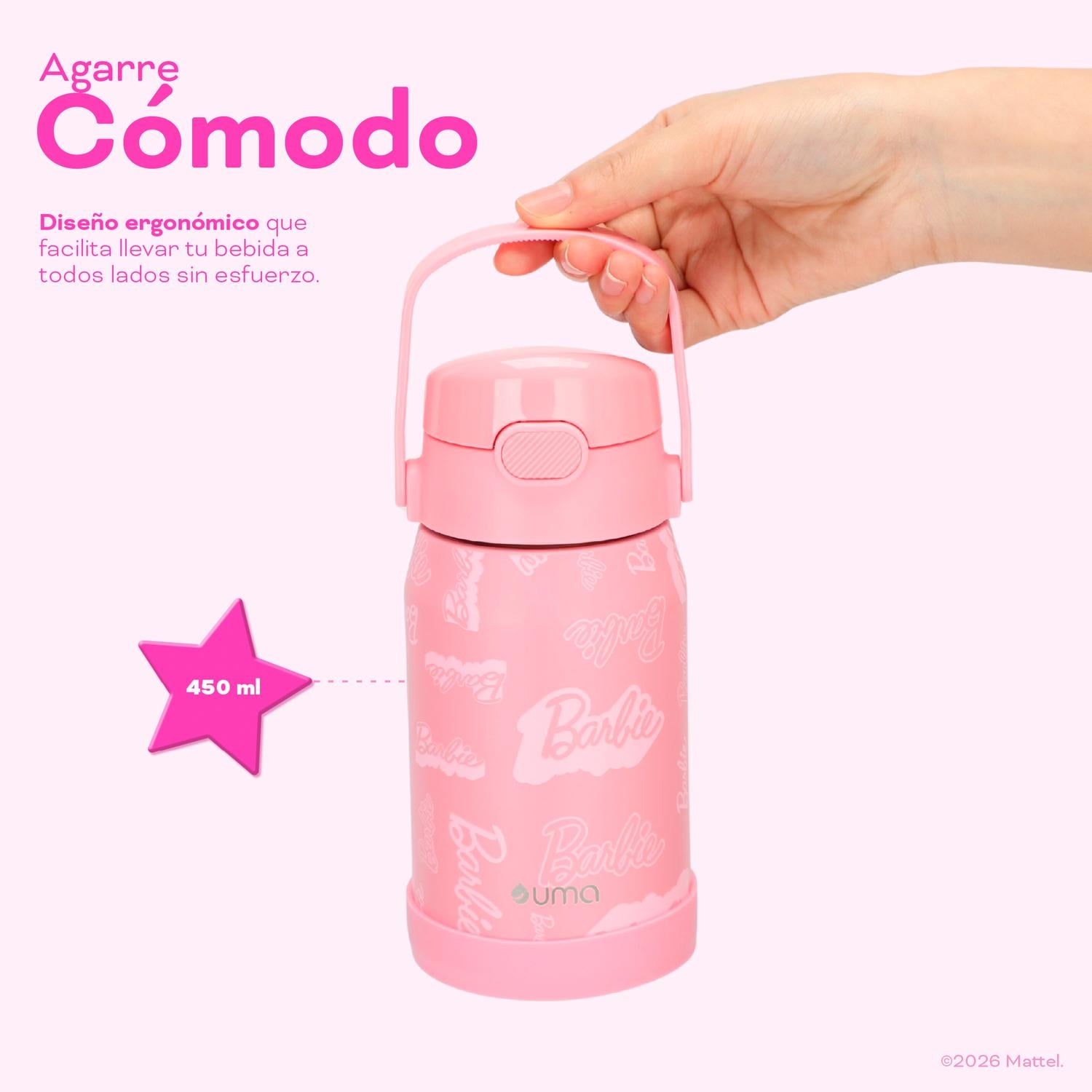 BOTELLA TE RMICA NIÑOS BARBIE 450ML ACERO INOX UMA - 5