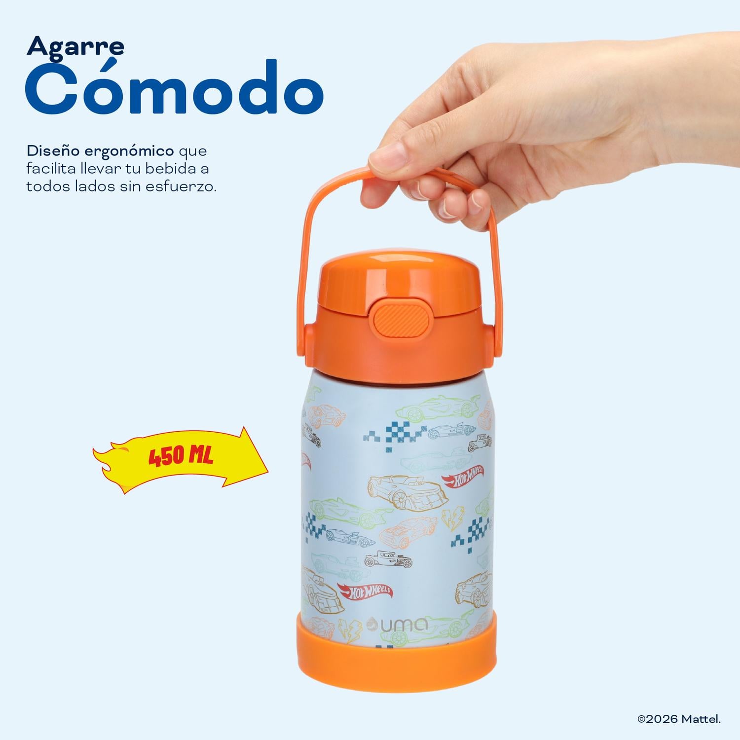 BOTELLA TE RMICA NIÑOS HOT WHEELS CLASS 450ML ACERO INOX UMA - 5