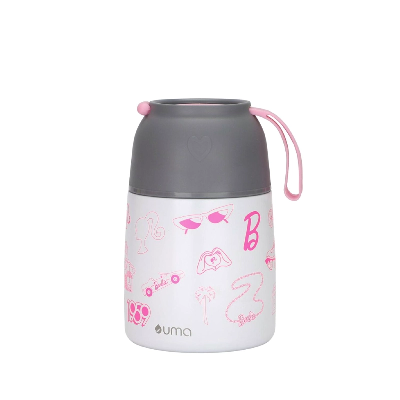 TERMO COMIDA BARBIE FUN + CUCHARA 450ML ACERO INOX UMA - 1