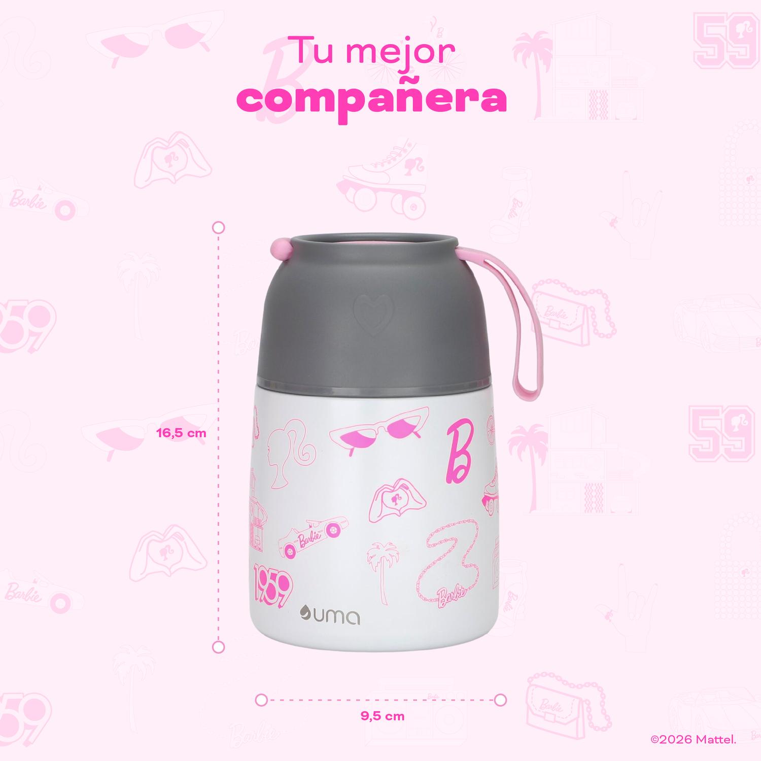 TERMO COMIDA BARBIE FUN + CUCHARA 450ML ACERO INOX UMA - 6