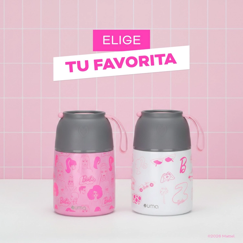 TERMO COMIDA BARBIE FUN + CUCHARA 450ML ACERO INOX UMA - 8