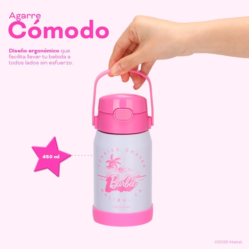 BOTELLA TE RMICA NIÑOS BARBIE MALIBU 450ML ACERO INOX UMA - 5