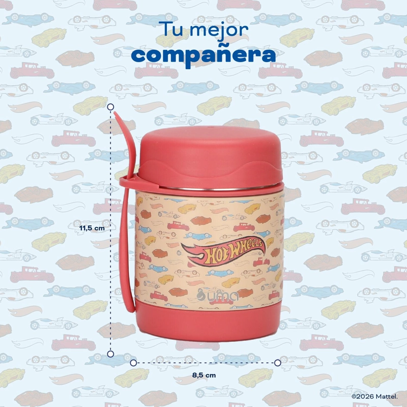 TERMO COMIDA HOT WHEELS CLASS + CUCHARA 330ML ACERO INOX UMA - 6