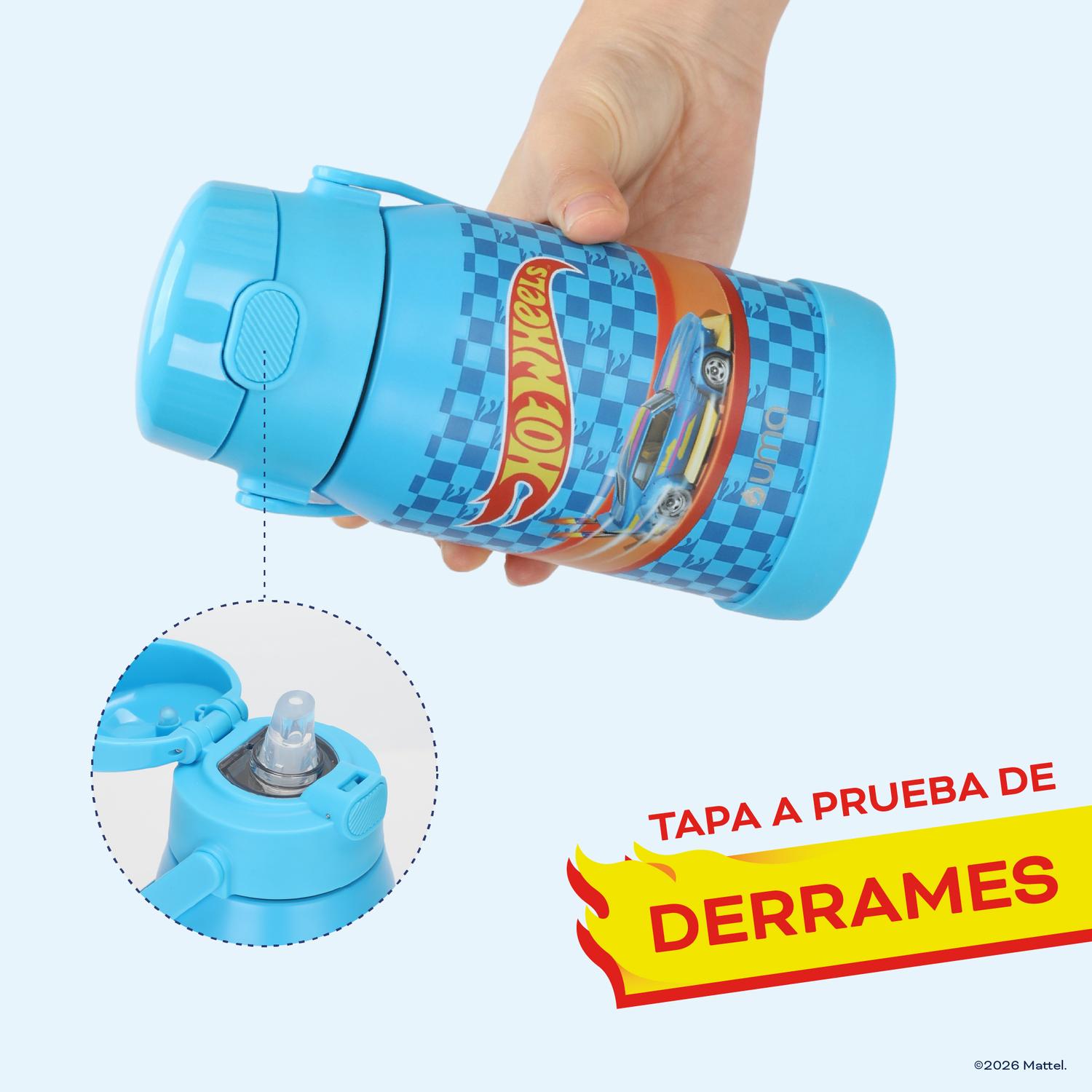 BOTELLA TE RMICA NIÑOS HOT WHEELS RACE 450ML ACERO INOX UMA - 3