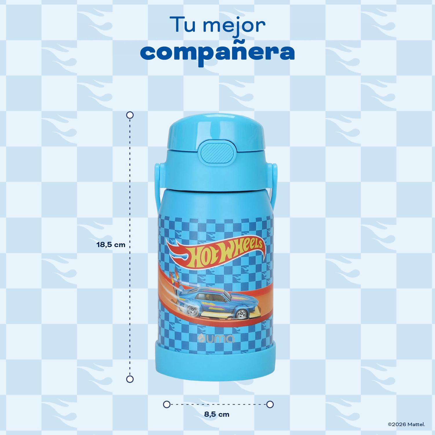 BOTELLA TE RMICA NIÑOS HOT WHEELS RACE 450ML ACERO INOX UMA - 6